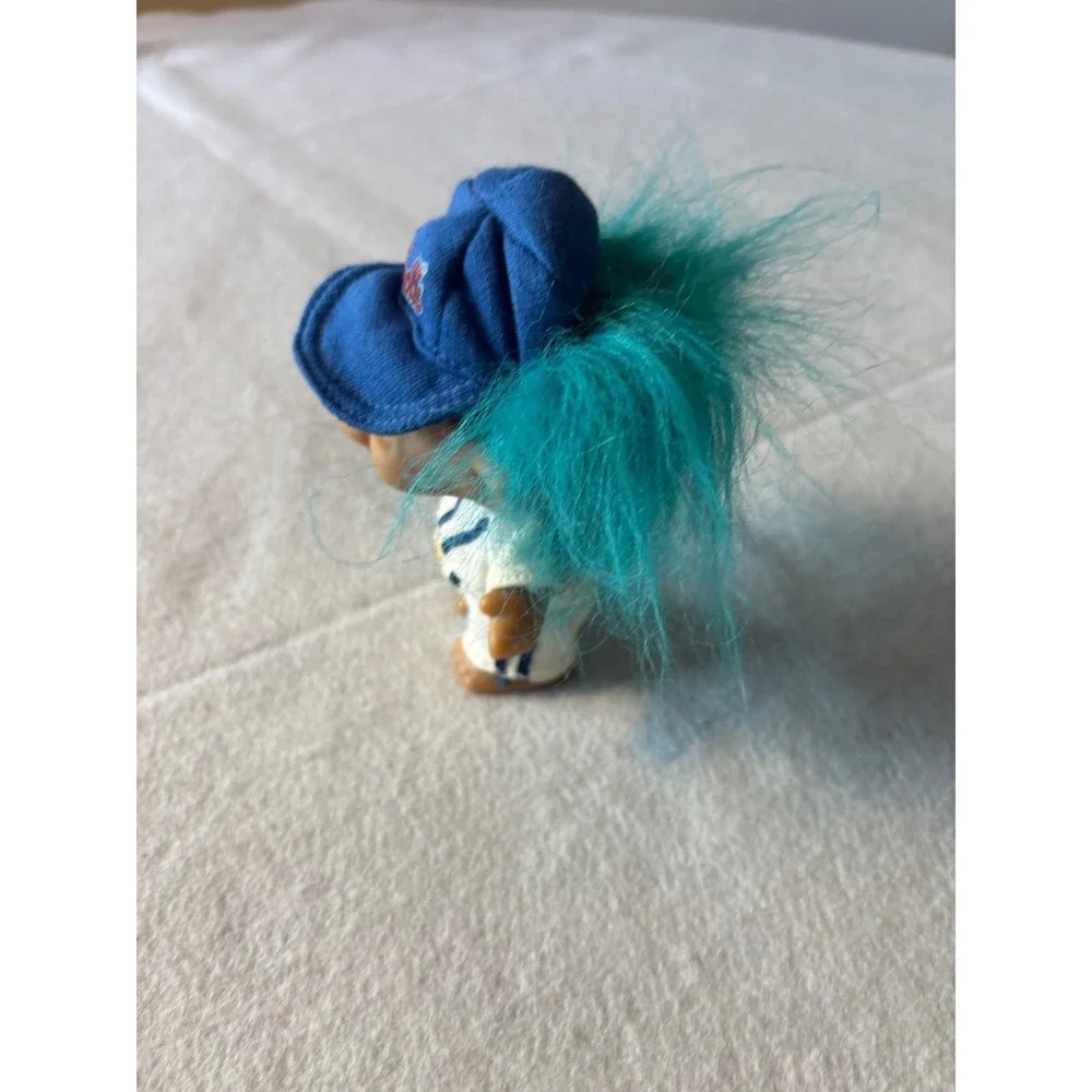 Vintage Ace Novelty Trolls Doll Blue Hair Baseball Cap Sport Outfit